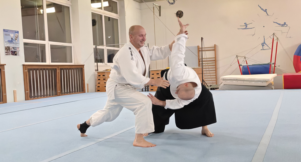 Tr�nink aikido v D���n�
