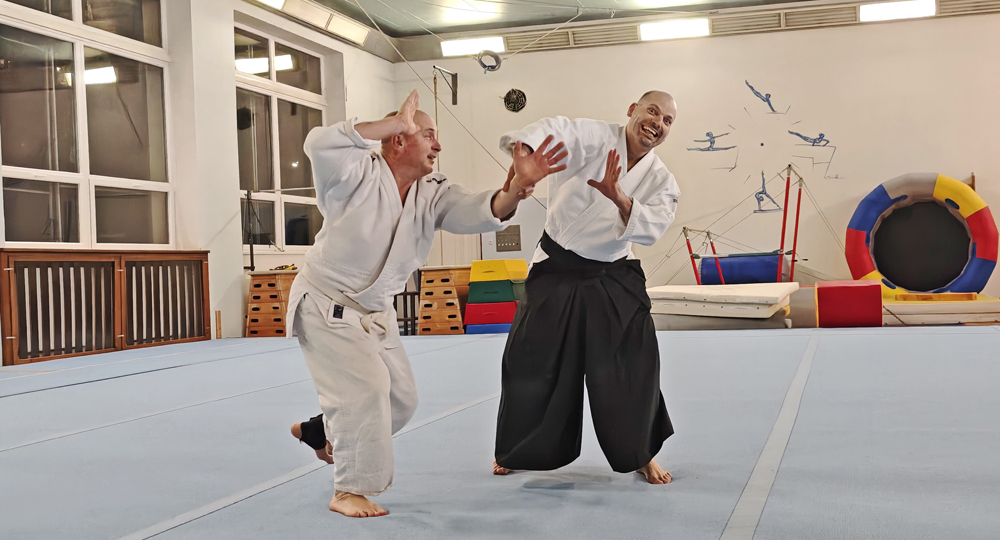 Tr�nink aikido v D���n�