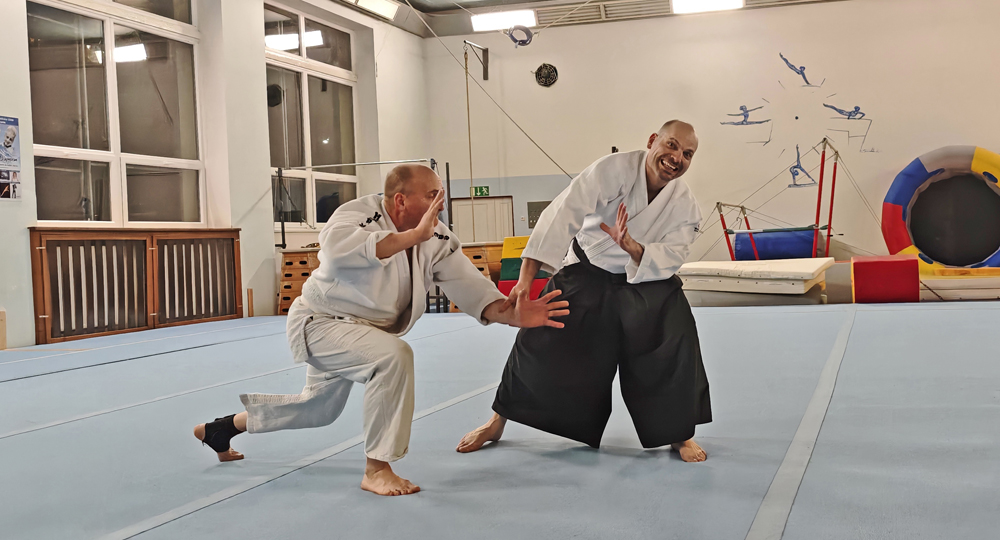 Tr�nink aikido v D���n�
