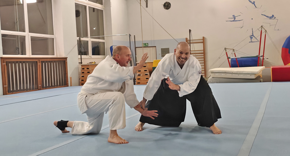 Tr�nink aikido v D���n�