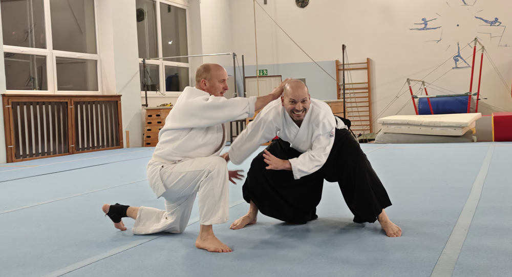 Tr�nink aikido v D���n�